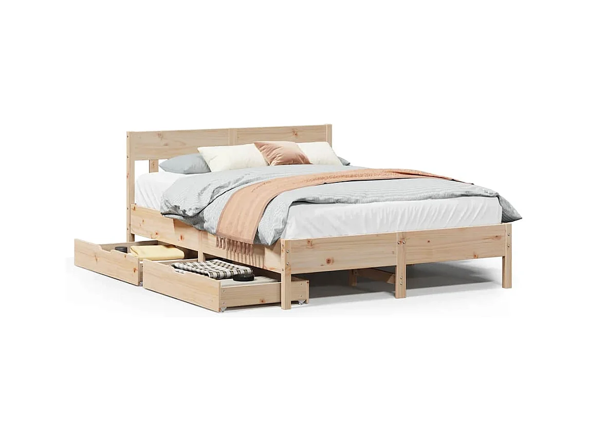 Cadre de lit sans matelas 120x200 cm bois de pin massif