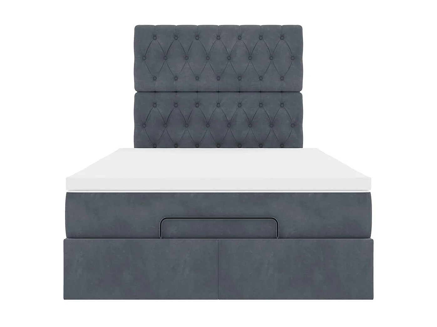 Cadre de lit ottoman avec matelas gris foncé 120x190 cm velours