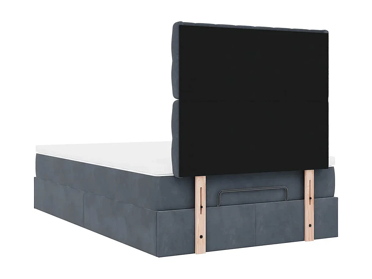 Struttura Letto Pouf con Materassi 80x200 cm Velluto