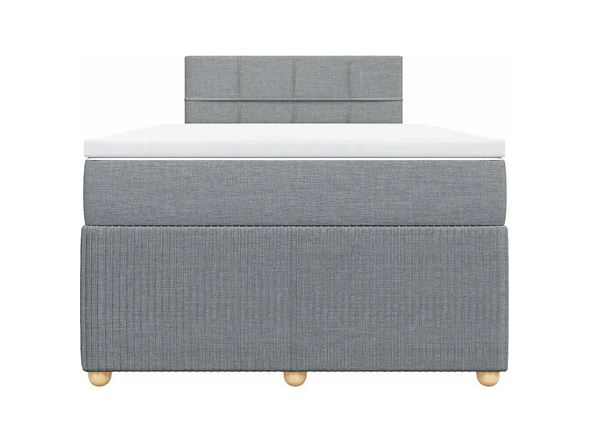 Sommier à lattes de lit et matelas gris clair 120x190 cm tissu