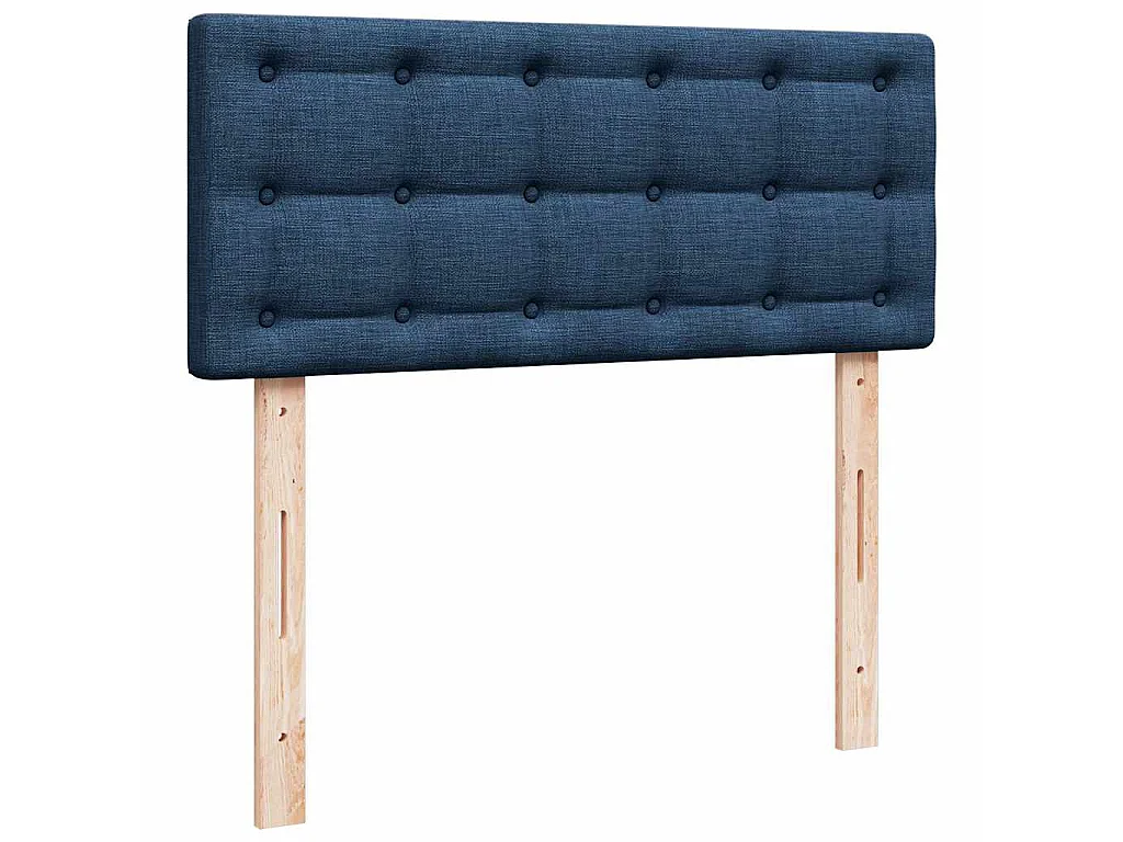 Pouf Letto con Materasso e LED Blu 120x200 cm in Tessuto