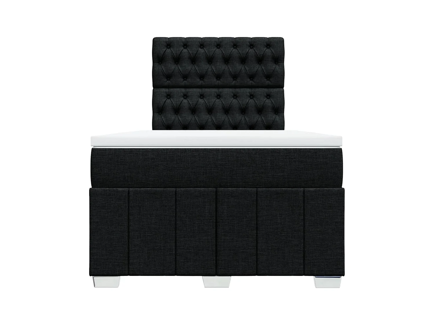 Sommier à lattes de lit avec matelas noir 120x190 cm tissu