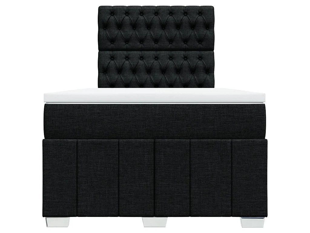 Boxspringbett mit Matratze Schwarz 120x190 cm Stoff