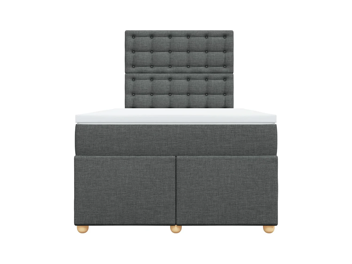 Boxspringbett mit Matratze Dunkelgrau 120x190 cm Stoff