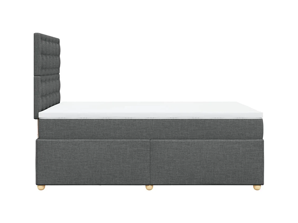 Boxspringbett mit Matratze Dunkelgrau 120x190 cm Stoff