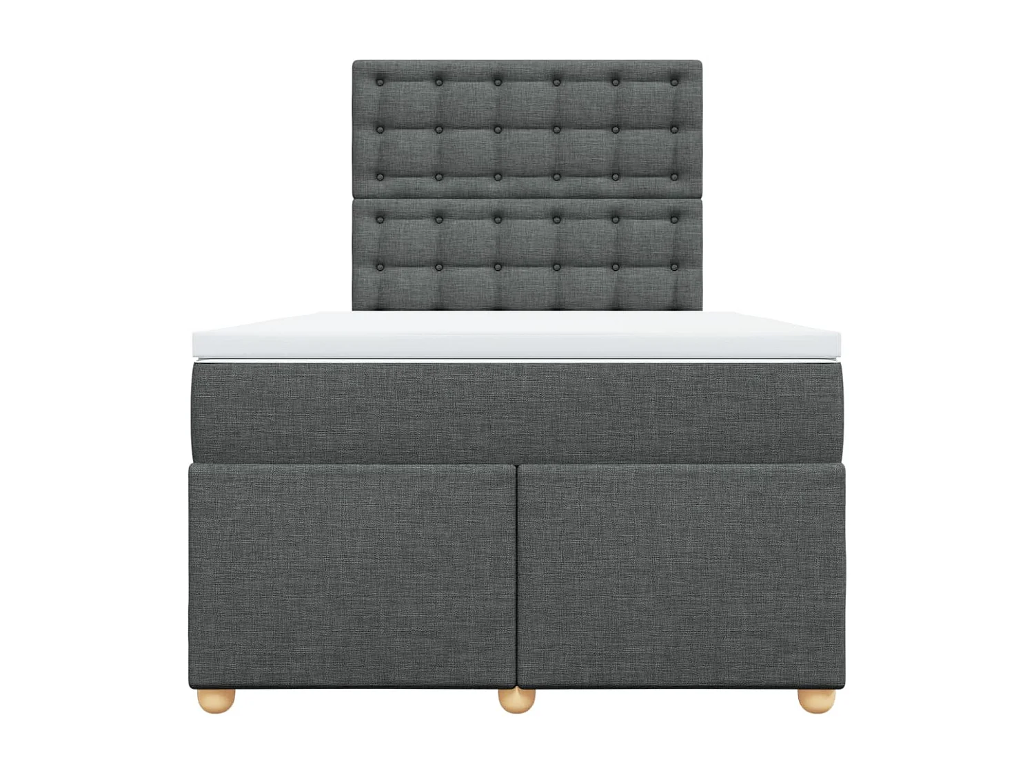 Cama boxspring com colchão 120x190 cm tecido cinzento-escuro