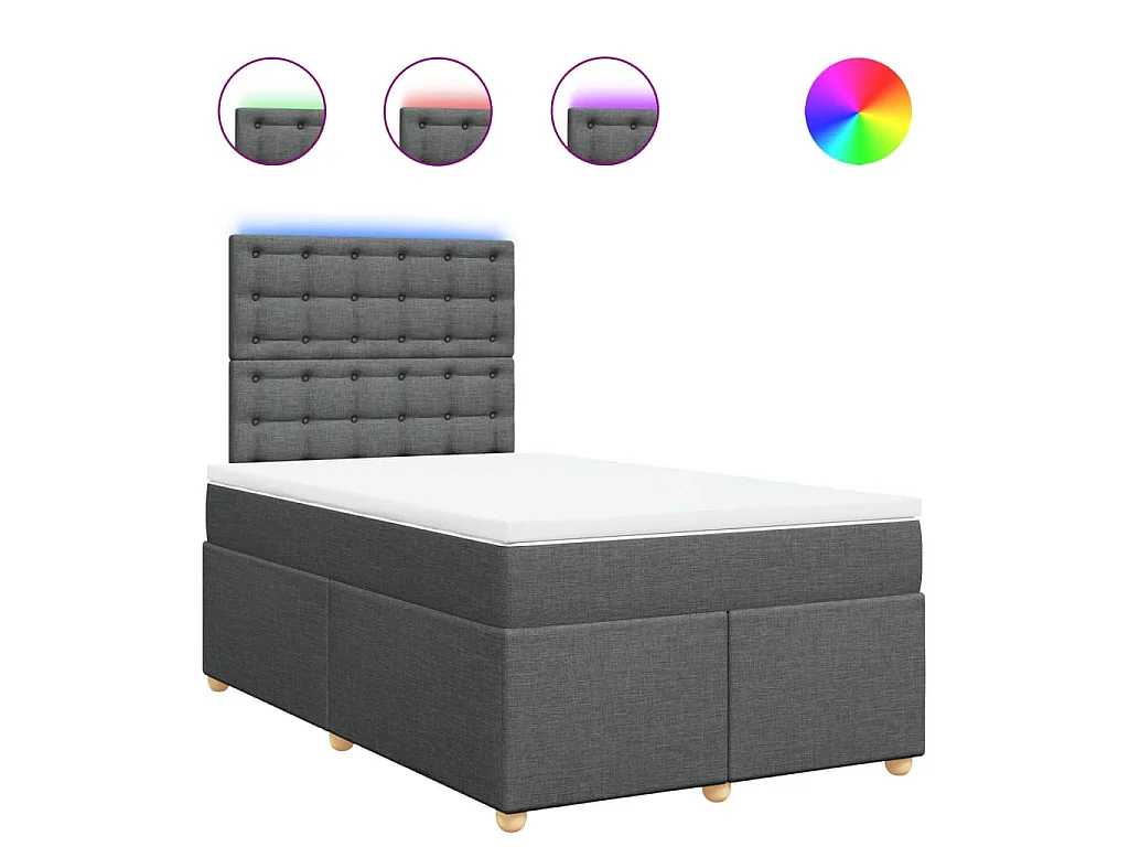 Boxspringbett mit Matratze Dunkelgrau 120x190 cm Stoff