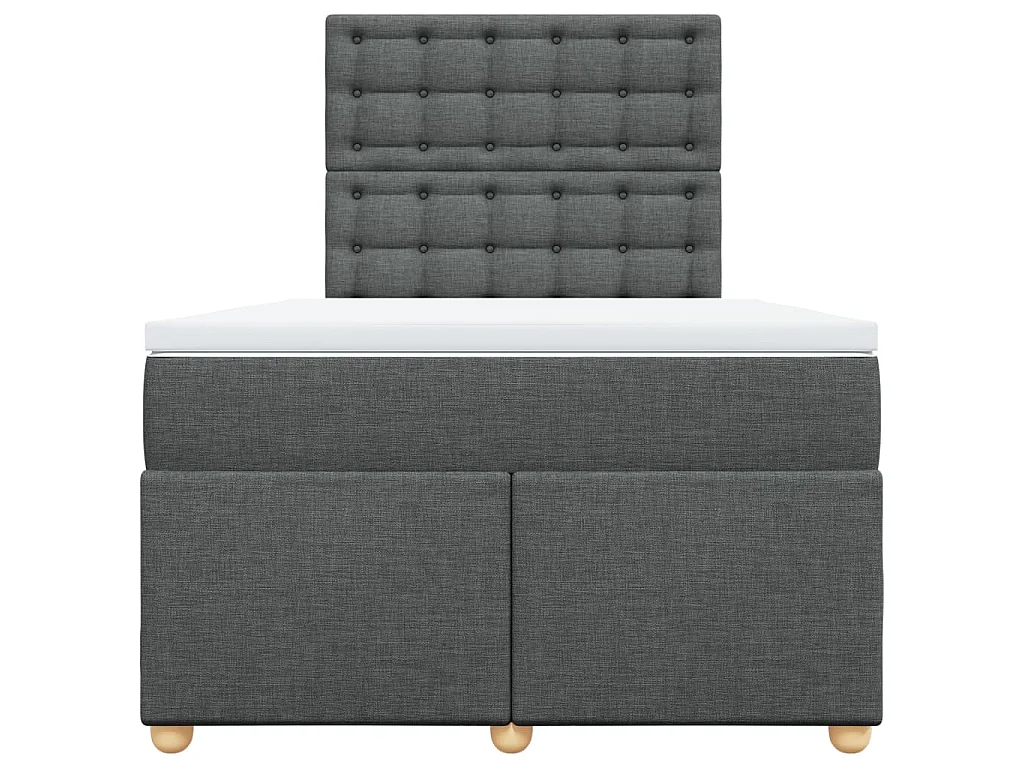 Boxspringbett mit Matratze Dunkelgrau 120x190 cm Stoff