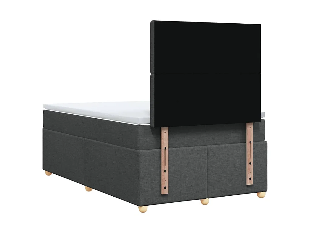 Boxspringbett mit Matratze Dunkelgrau 120x190 cm Stoff