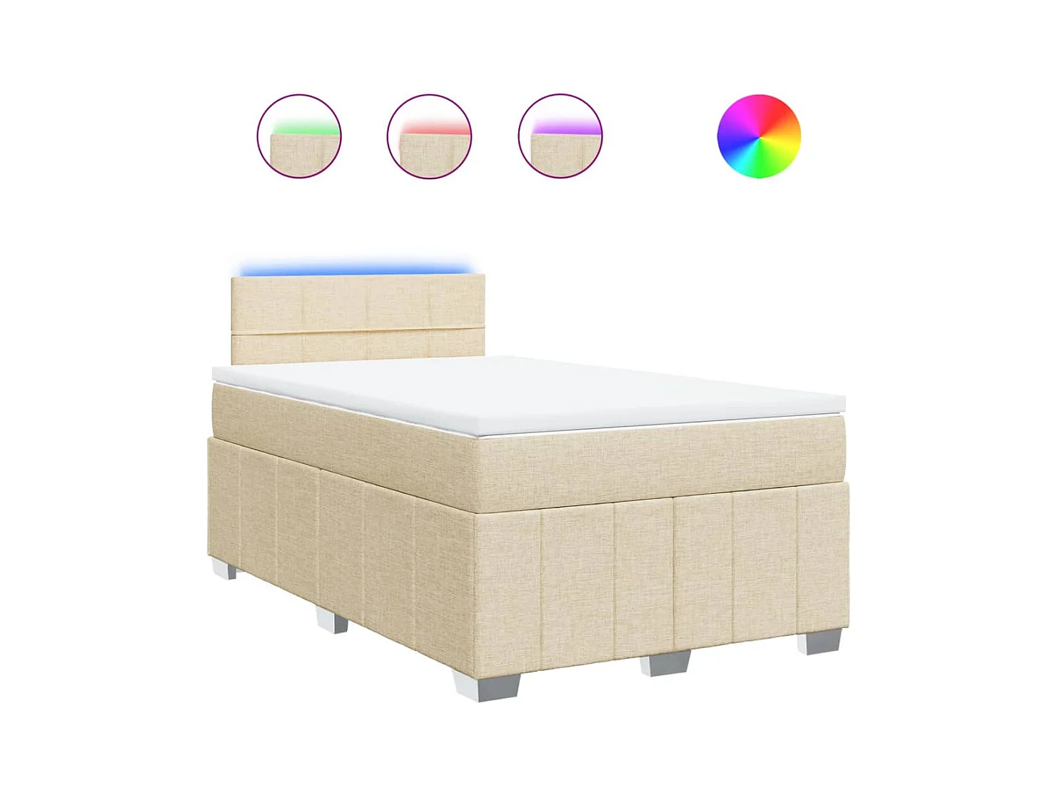 Boxspringbett mit Matratze Creme 120x200 cm Stoff