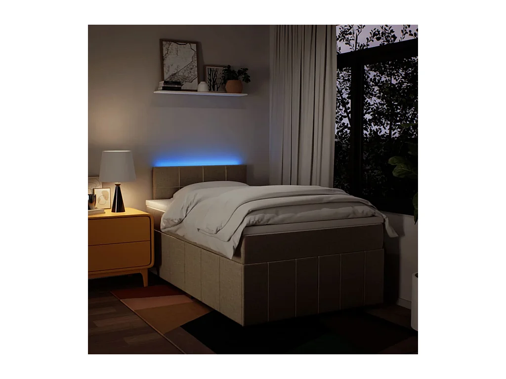 Boxspringbett mit Matratze Creme 120x200 cm Stoff