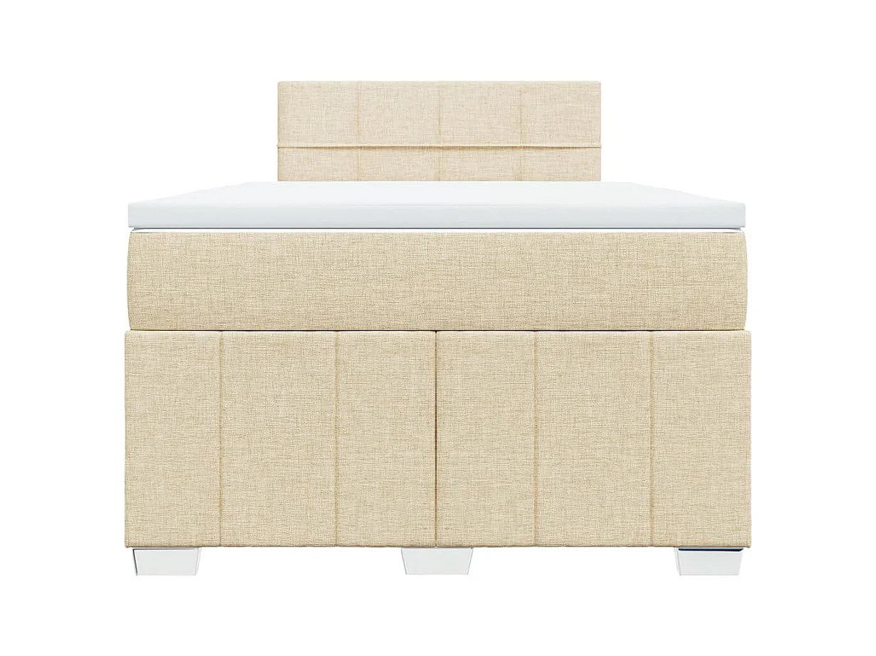 Boxspringbett mit Matratze Creme 120x200 cm Stoff