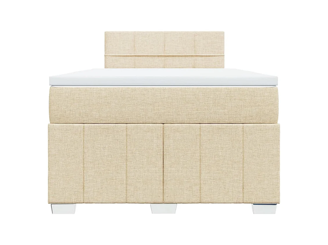 Boxspringbett mit Matratze Creme 120x200 cm Stoff