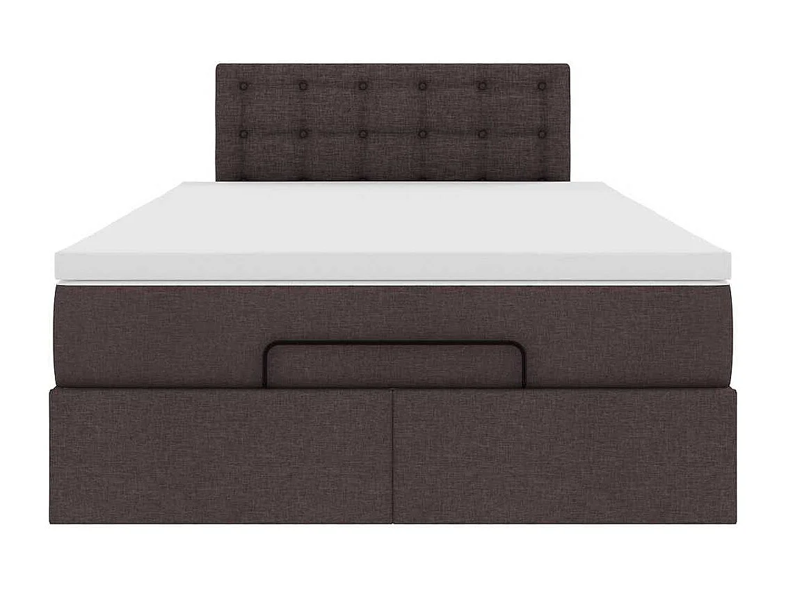 Ottoman-Bett mit Matratze & LEDs Dunkelbraun 120x190 cm Stoff