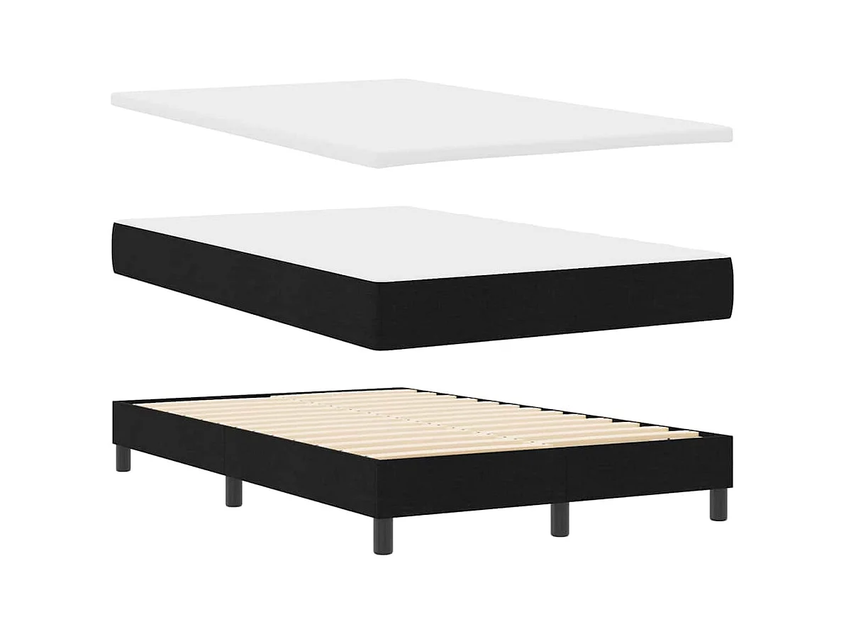 Cama Box com colchão com cabeceira Preto 120 x 200 cm tecido