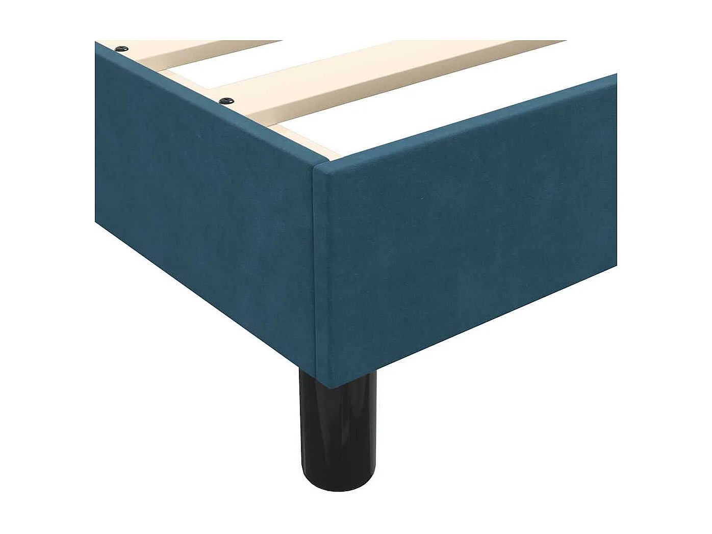 Sommier à lattes de lit et matelas bleu foncé 120x210cm velours