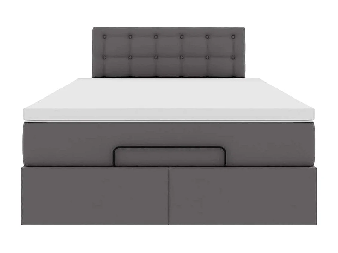 Ottoman-Bett mit Matratzen & LEDs Grau 120x200 cm Kunstleder