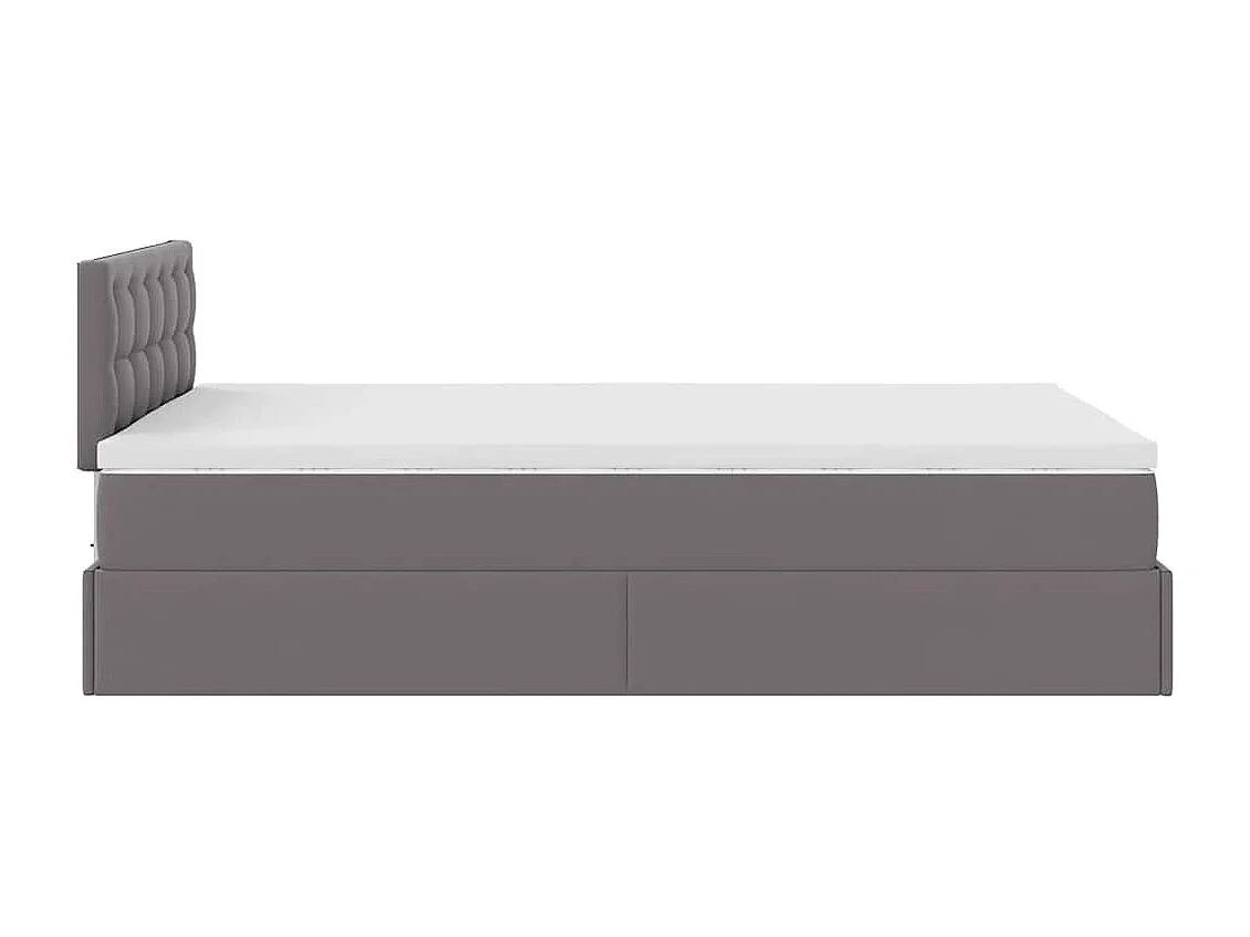 Ottoman bed met matrassen en LED's 120x200cm kunstleer grijs