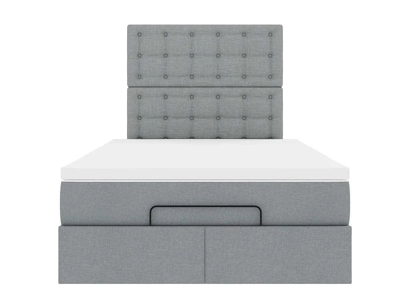 Ottoman-Bett mit Matratze Hellgrau 120x190 cm Stoff