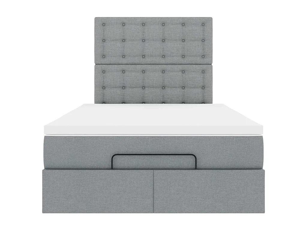 Ottoman bed met matras 120x190 cm stof lichtgrijs