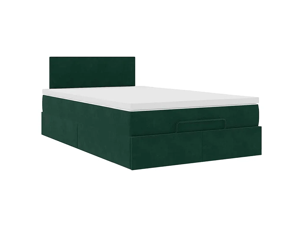 Ottoman bed met matras en LED's 120x200cm fluweel donkergroen