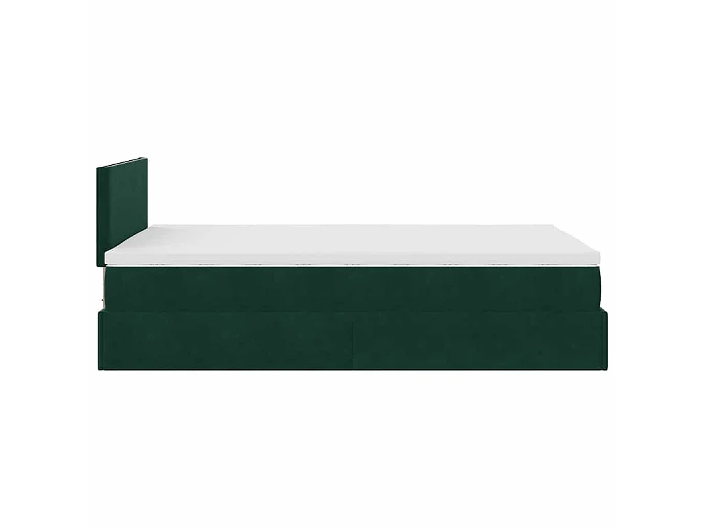 Ottoman bed met matras en LED's 120x200cm fluweel donkergroen