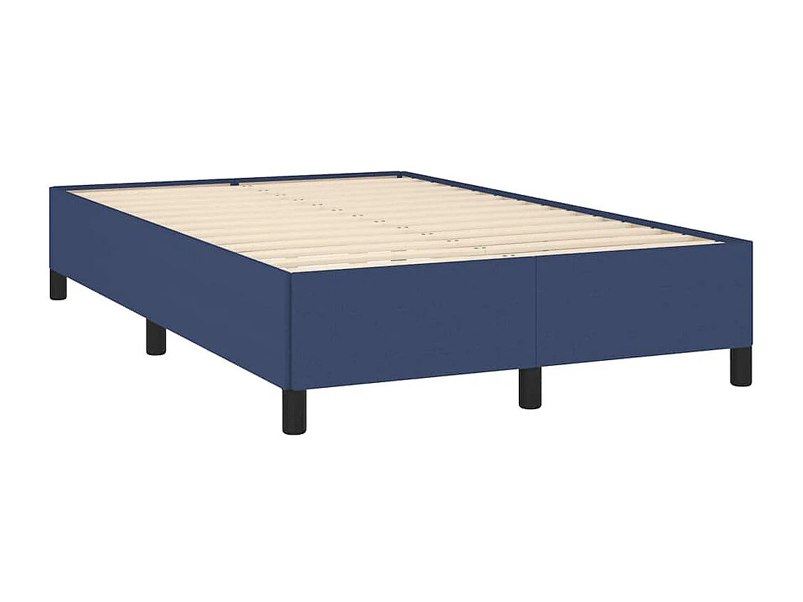 Sommier à lattes de lit matelas et LED bleu 120x190 cm tissu