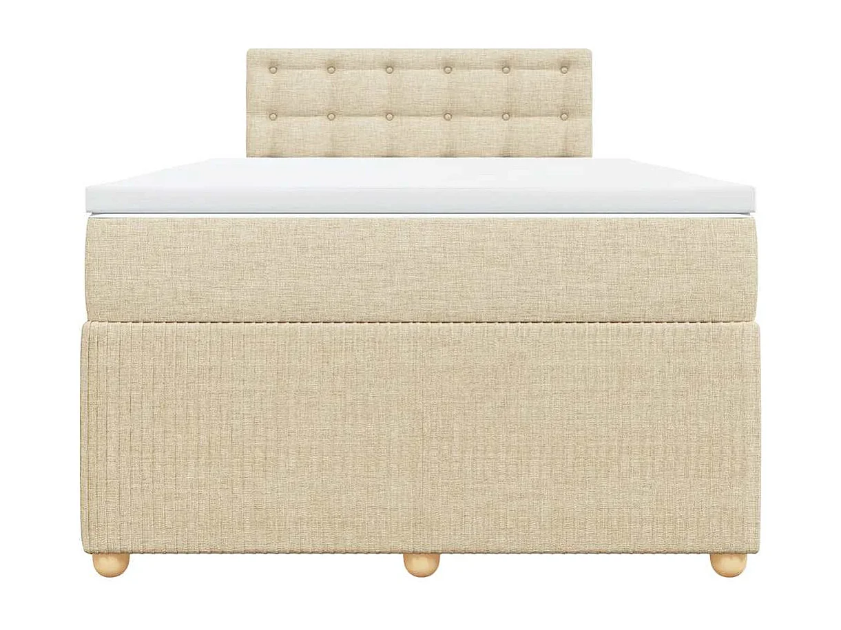 Boxspringbett mit Matratze Creme 120x200 cm Stoff