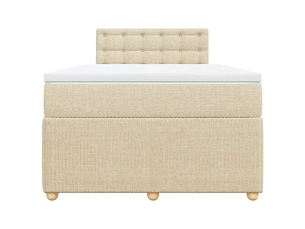 Sommier à lattes de lit avec matelas Crème 120x200 cm Tissu