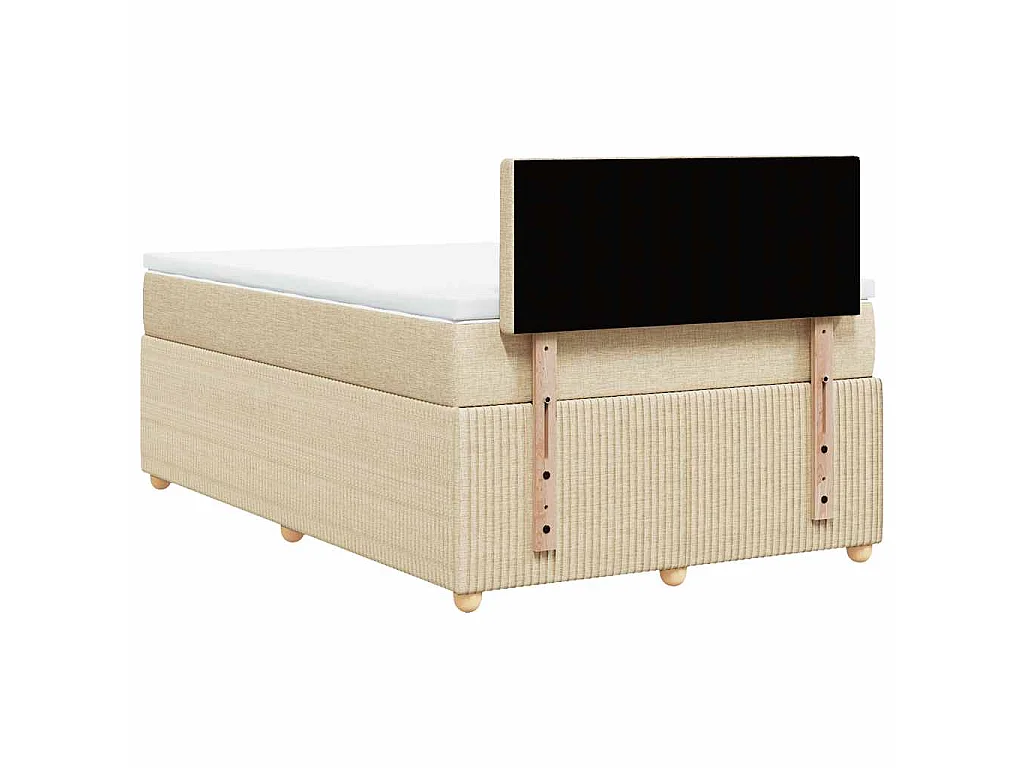 Sommier à lattes de lit avec matelas Crème 120x200 cm Tissu