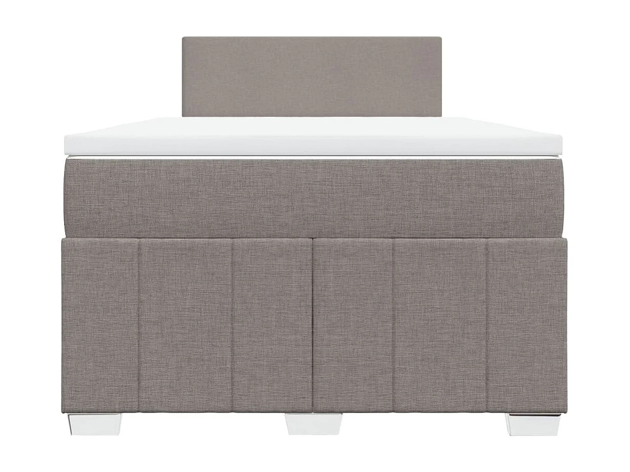 Cama boxspring c/ colchão 120x190cm tecido castanho-acinzentado