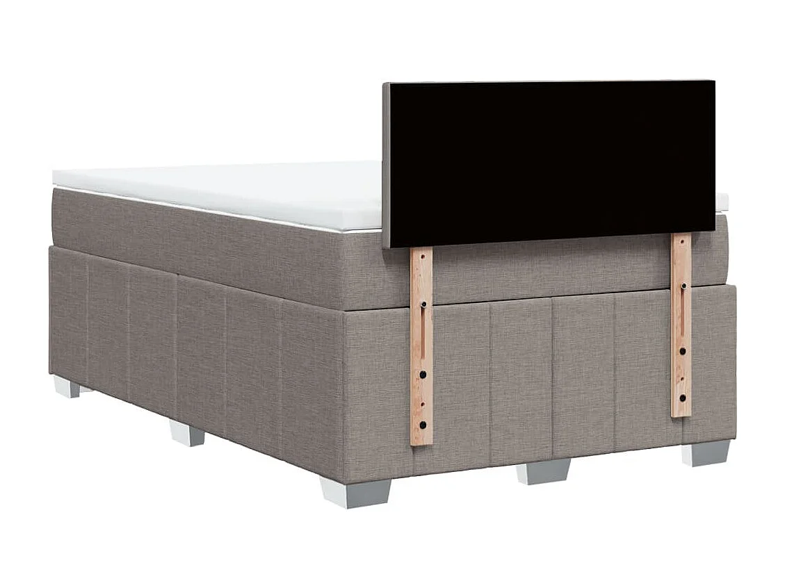 Cama boxspring c/ colchão 120x190cm tecido castanho-acinzentado
