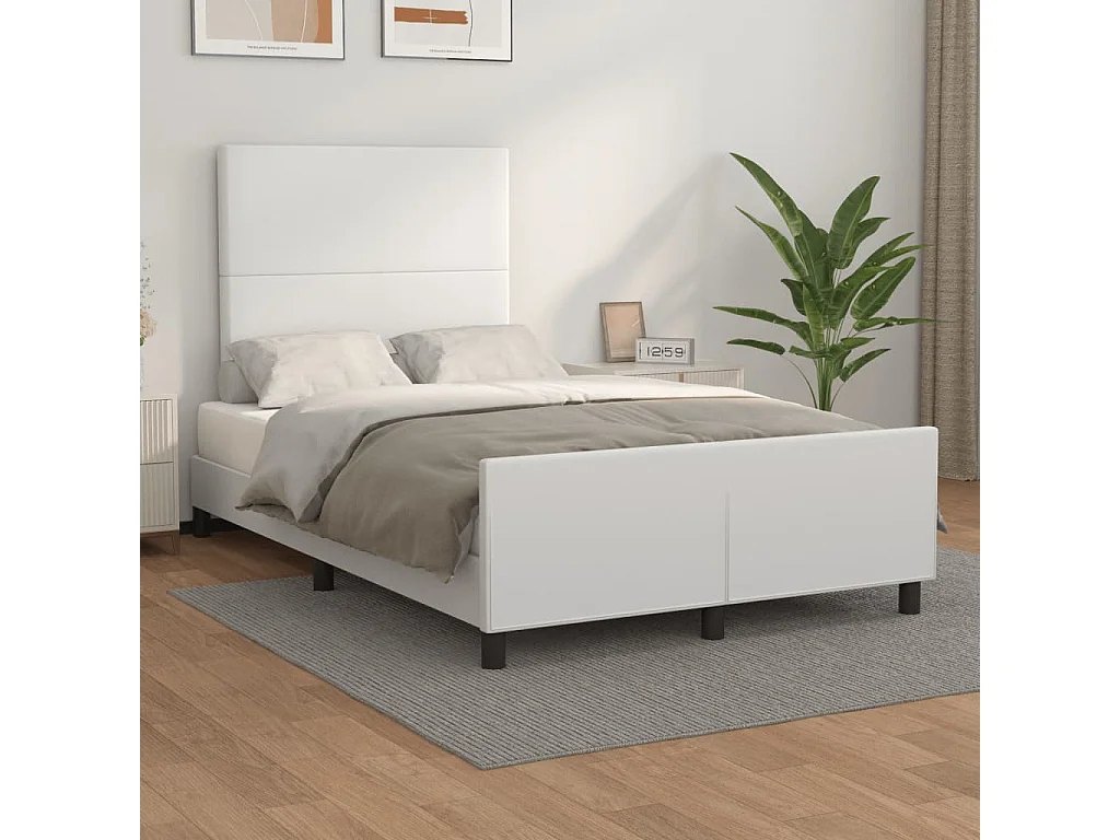Giroletto con Testiera Bianco 120x200 cm in Similpelle