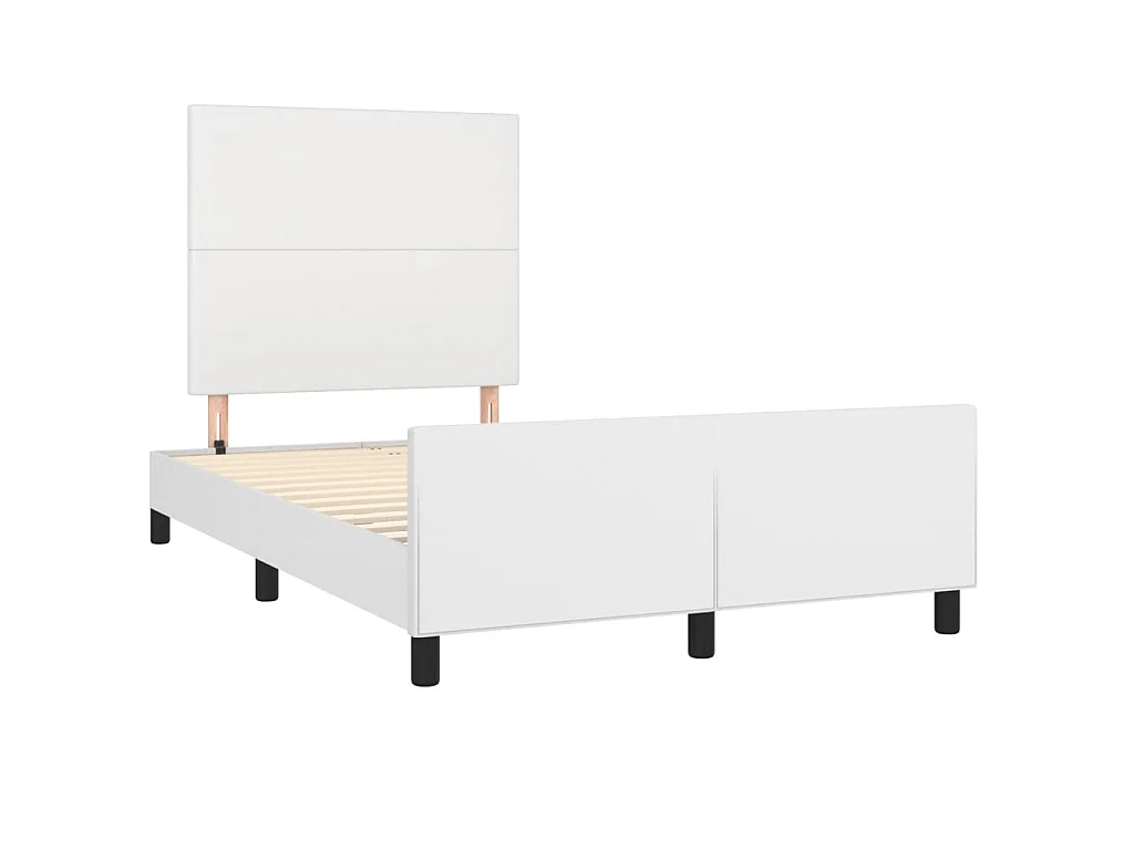 Giroletto con Testiera Bianco 120x200 cm in Similpelle