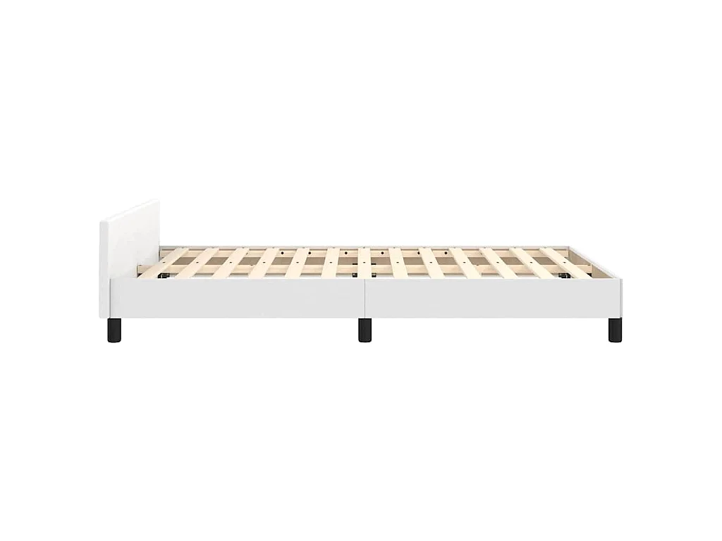 Cadre de lit sans matelas blanc 120x200 cm similicuir