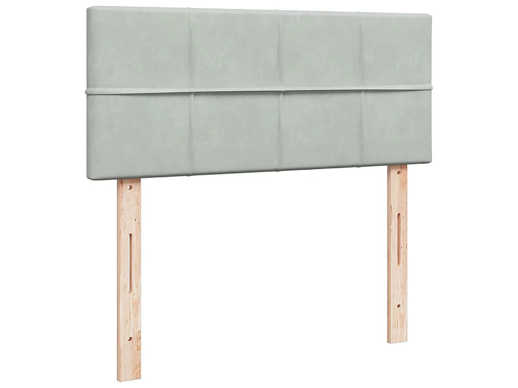 Boxspring met matras fluweel lichtgrijs 120x190 cm