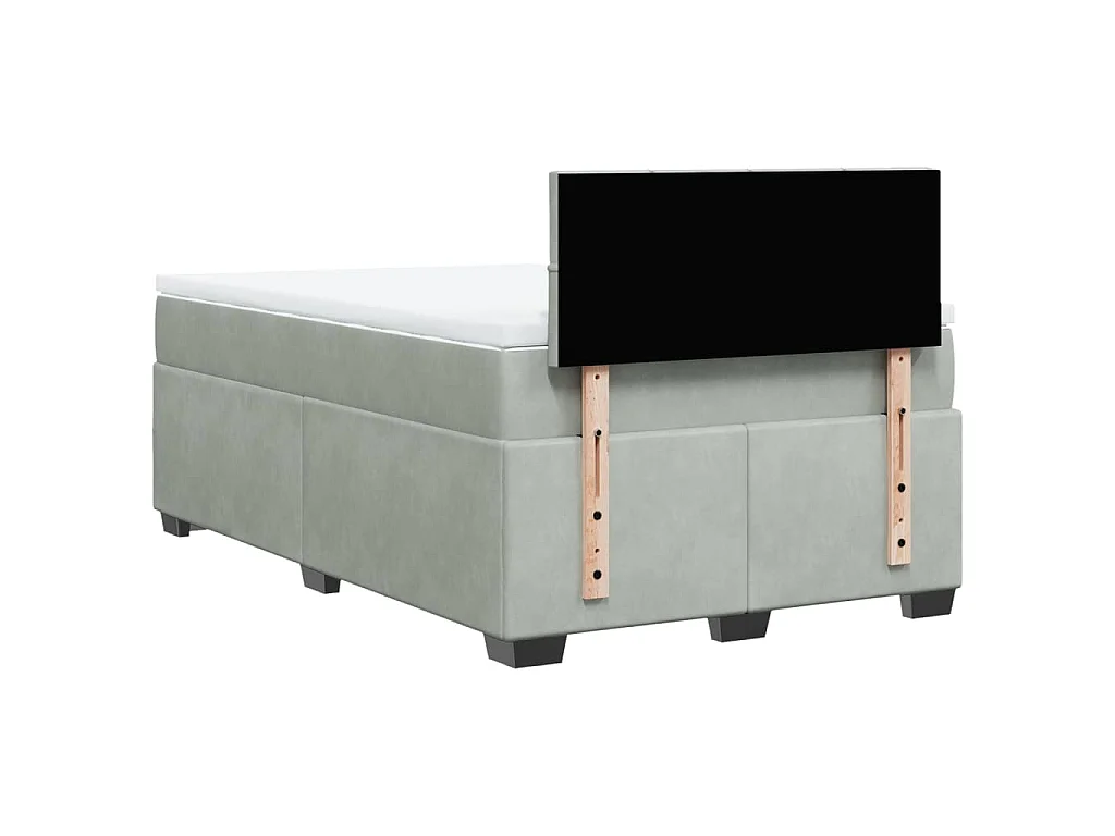 Boxspring met matras fluweel lichtgrijs 120x190 cm