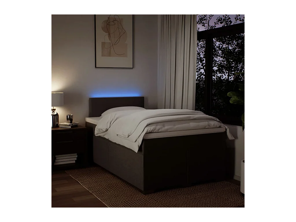 Sommier à lattes de lit avec matelas Gris clair 120x200cm Tissu