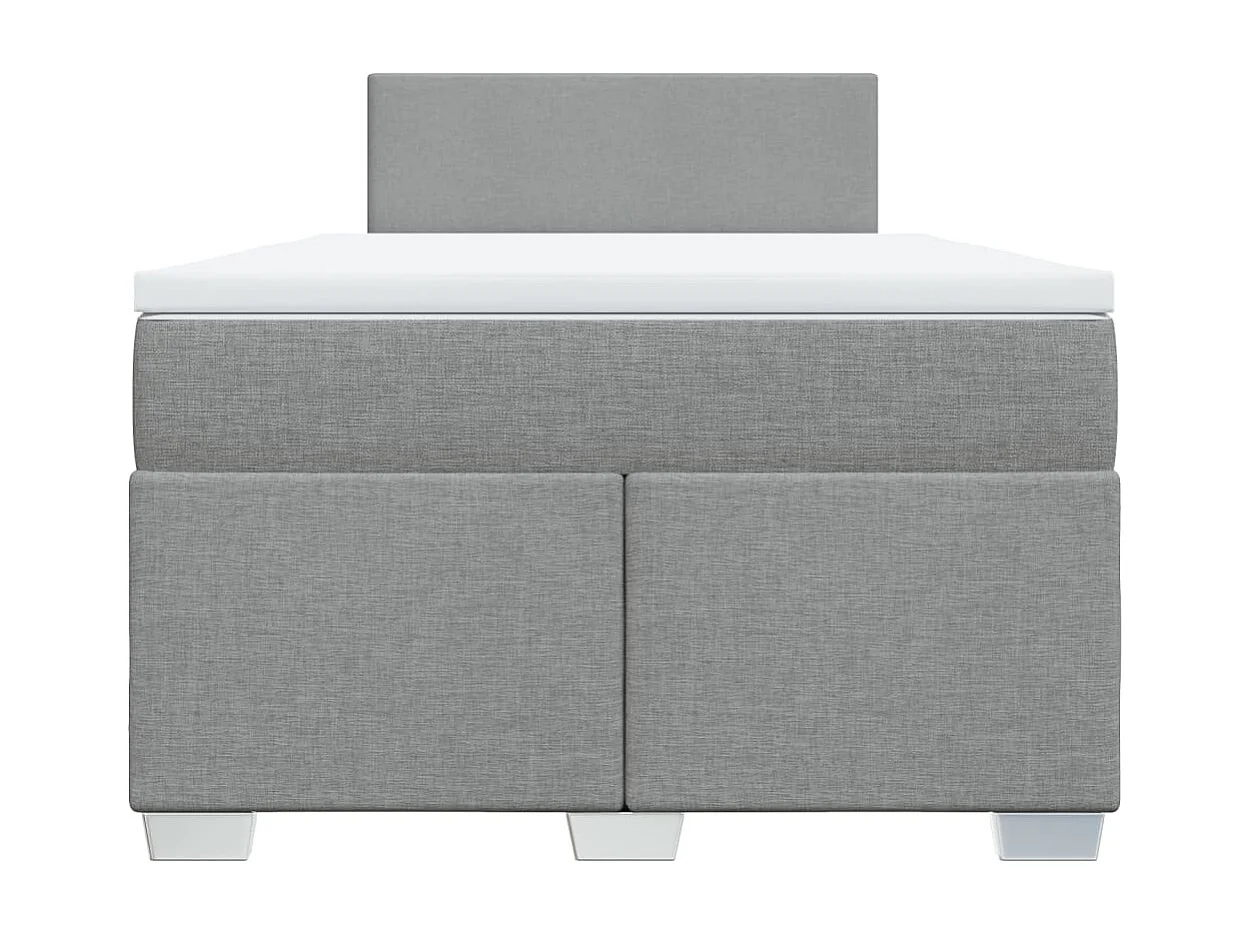 Boxspringbett mit Matratze Hellgrau 120x200 cm Stoff