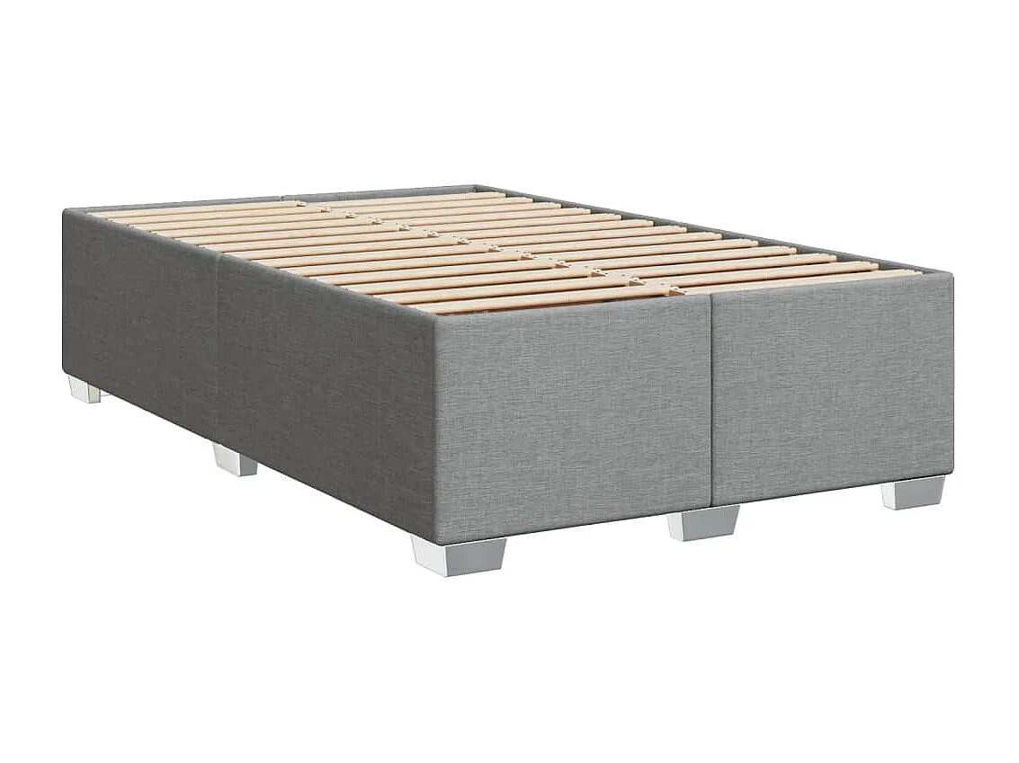 Boxspringbett mit Matratze Hellgrau 120x200 cm Stoff