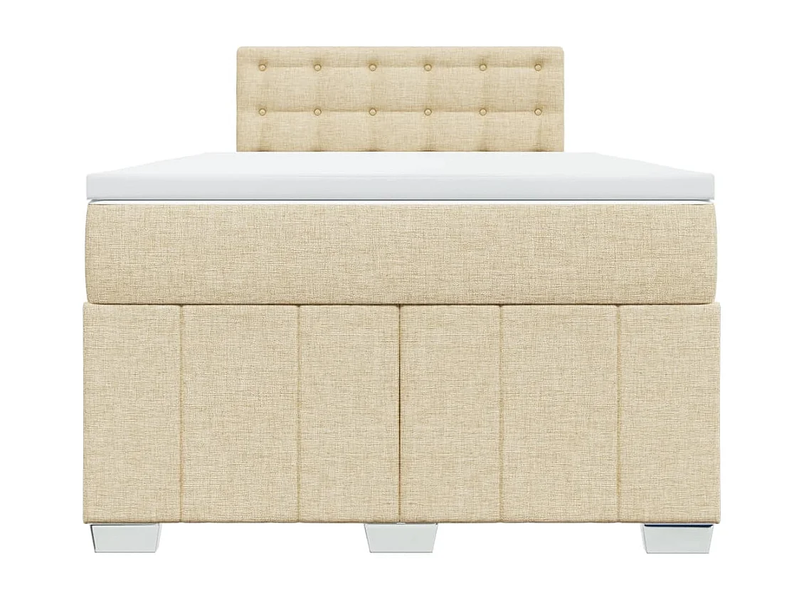 Sommier à lattes de lit avec matelas crème 120x190 cm tissu