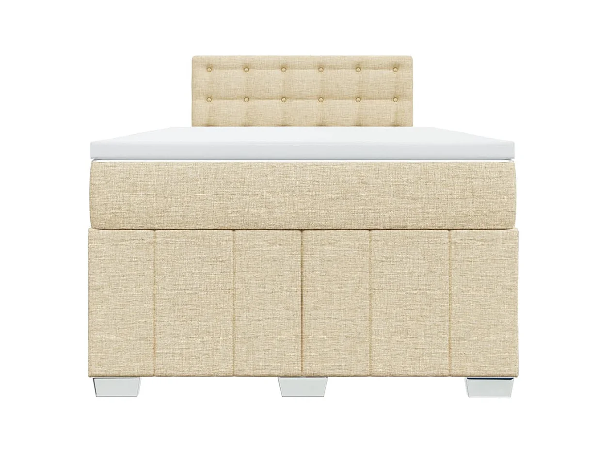 Boxspringbett mit Matratze Creme 120x190 cm Stoff