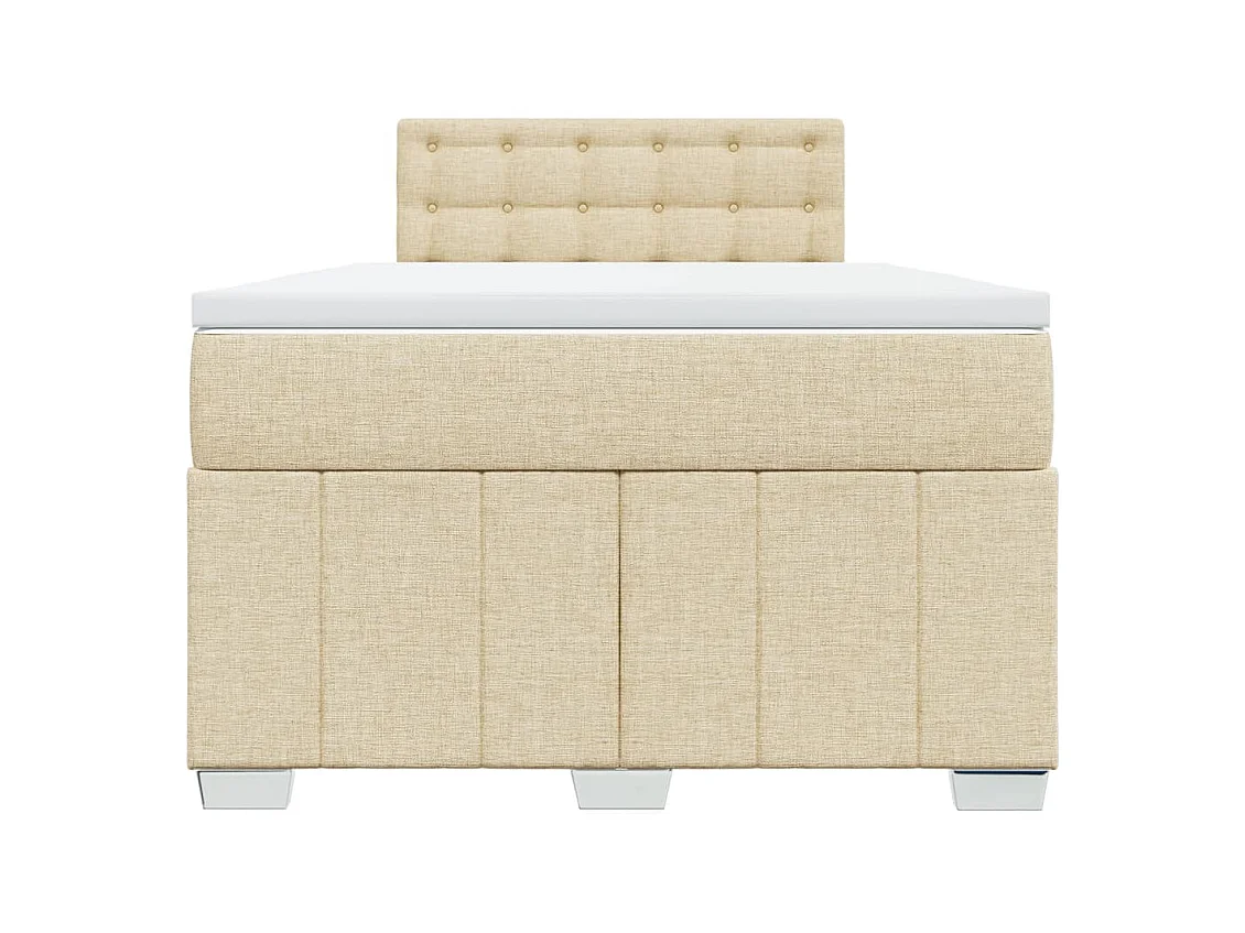 Boxspringbett mit Matratze Creme 120x190 cm Stoff