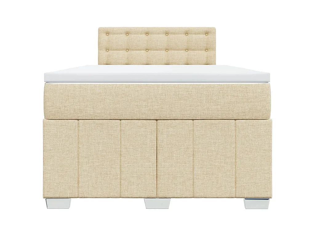 Sommier à lattes de lit avec matelas crème 120x190 cm tissu