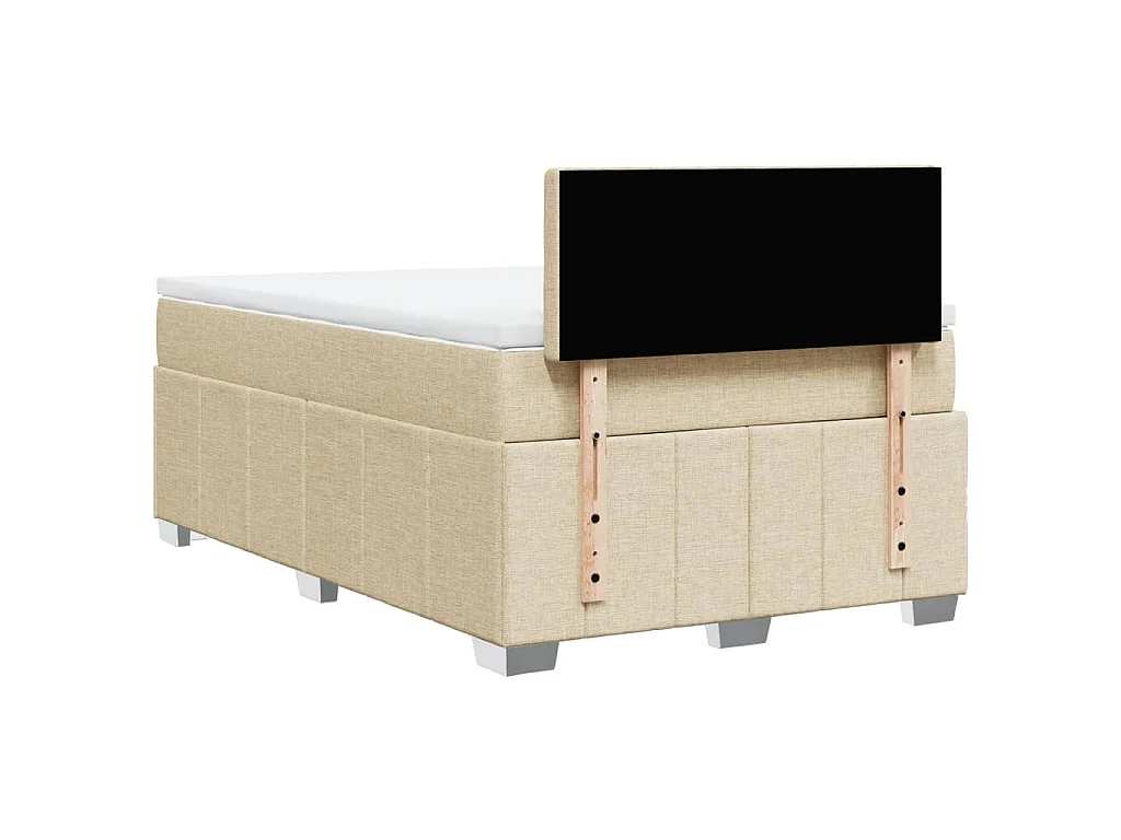 Sommier à lattes de lit avec matelas crème 120x190 cm tissu