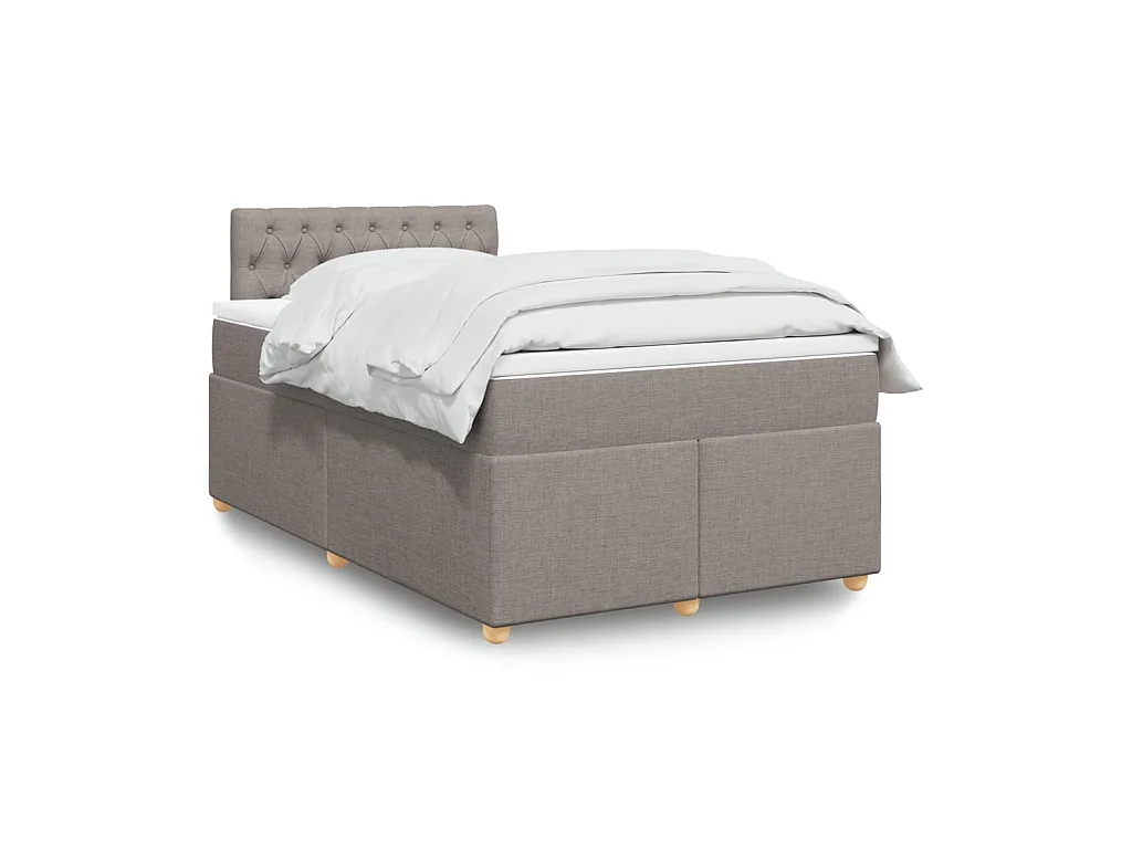 Sommier à lattes de lit avec matelas Taupe 120x200 cm Tissu