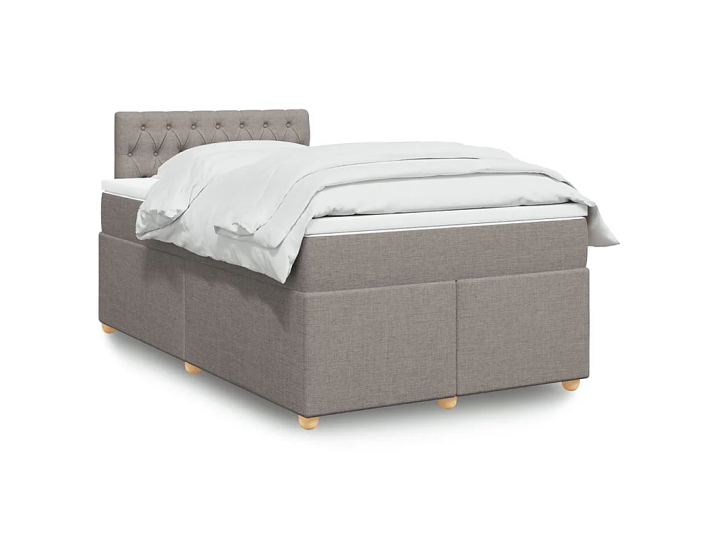 Boxspringbett mit Matratze Taupe 120x200 cm Stoff
