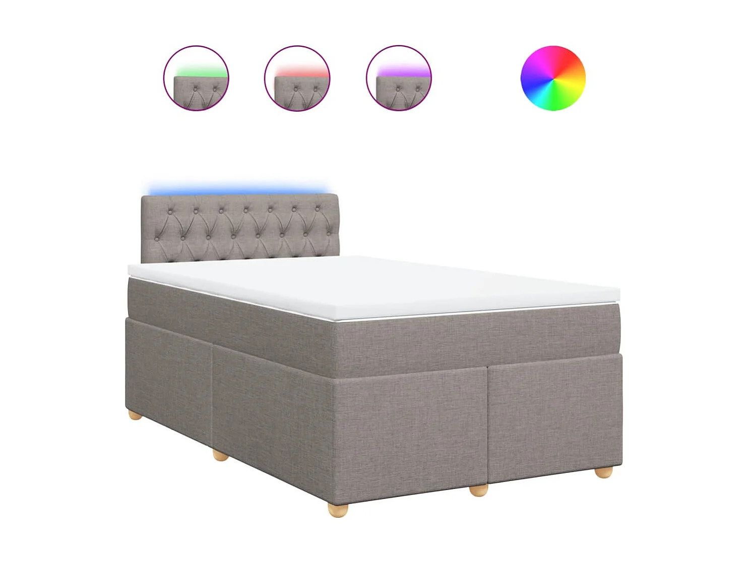 Boxspringbett mit Matratze Taupe 120x200 cm Stoff