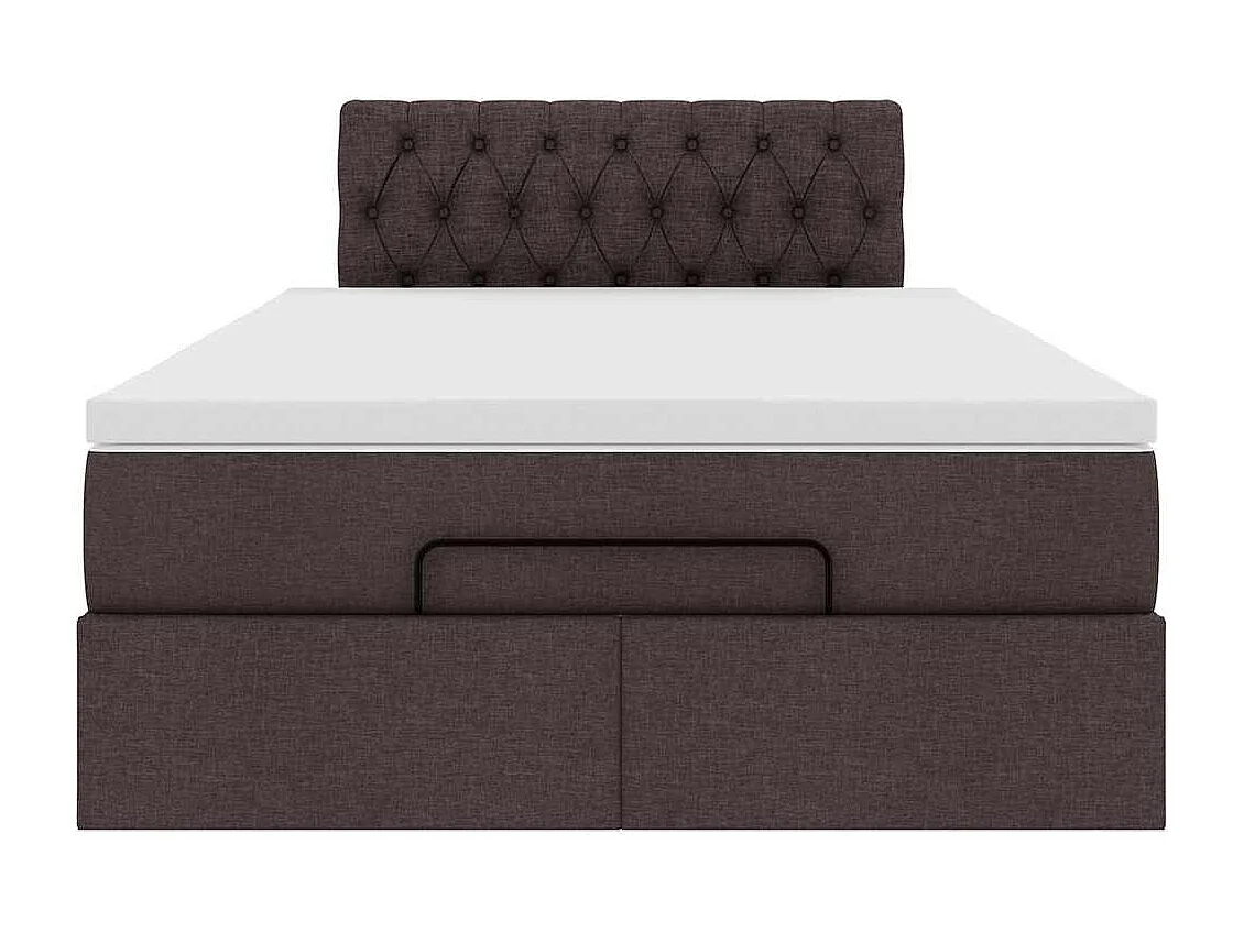 Ottoman bed met matras en LED's 120x200 cm stof donkerbruin
