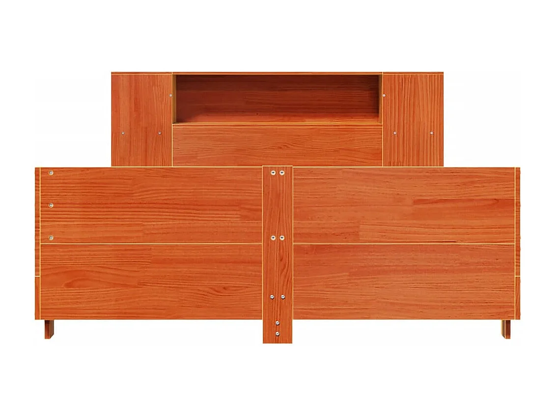 Cama sem colchão 120x200 cm madeira pinho maciça castanho-mel
